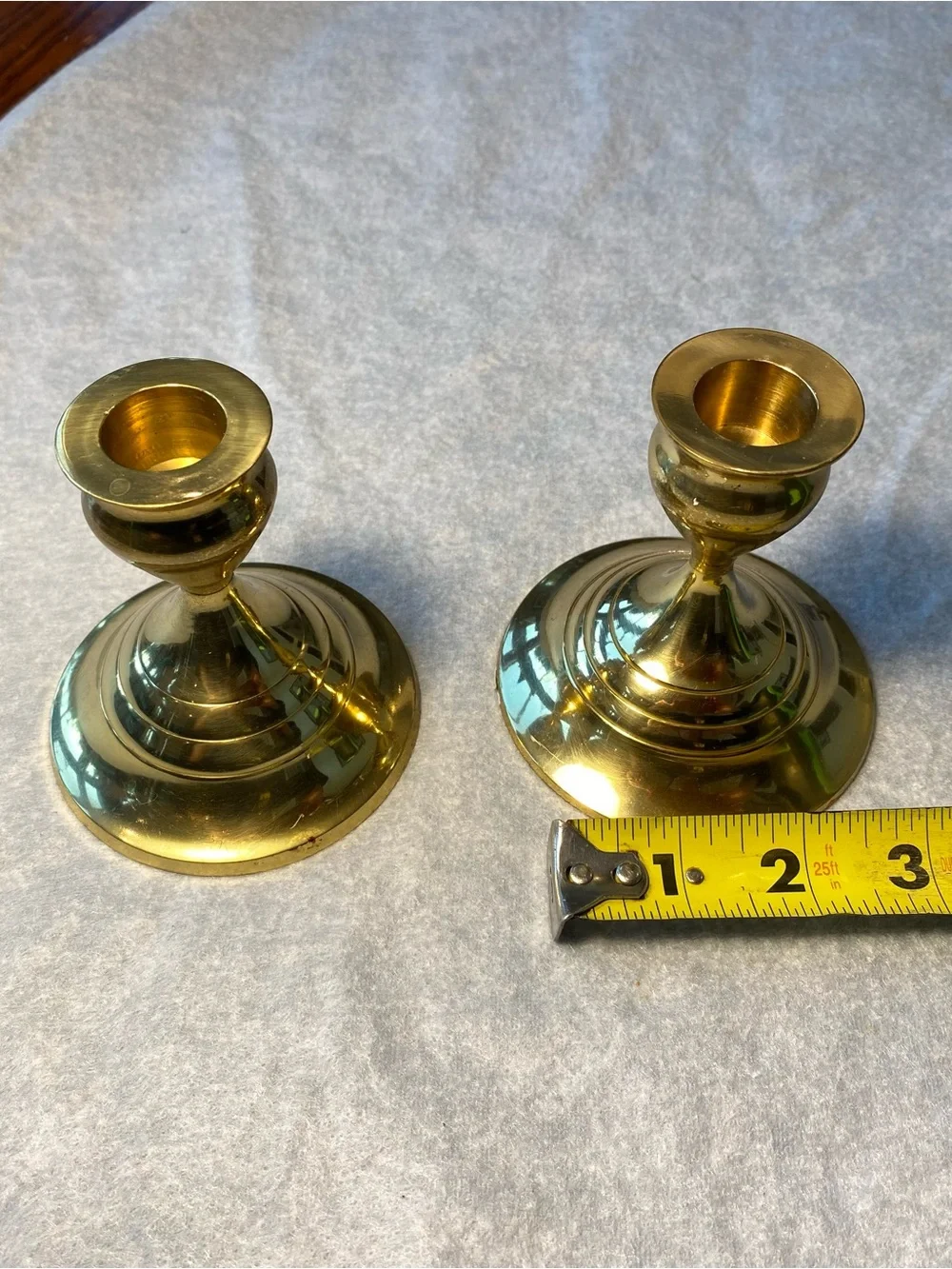 Brass Pair of Gold Candle Holders - Classic Home Accent